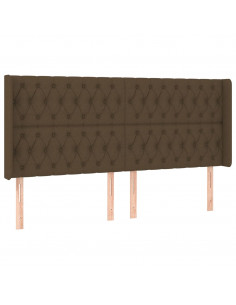 Testiera ad Orecchio Marrone Scuro 183x16x118/128 cm in Tessuto 2