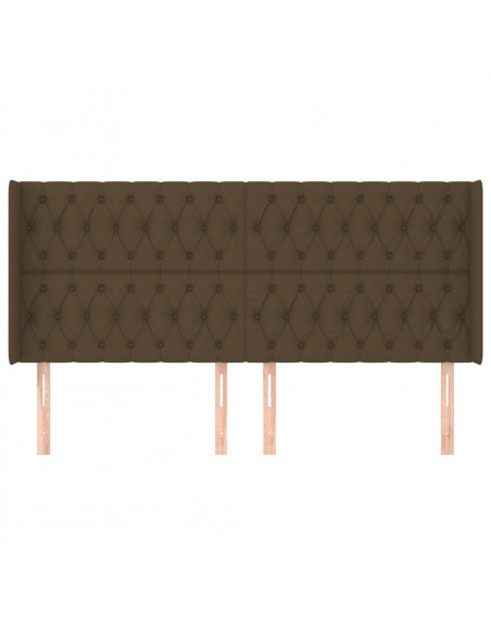 Testiera ad Orecchio Marrone Scuro 183x16x118/128 cm in Tessuto