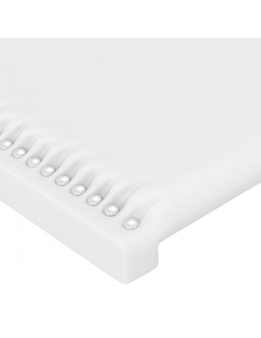 Testiera ad Orecchio Bianco 183x16x118/128 cm in Similpelle