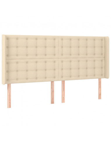 Testiera a LED Crema 163x16x118/128 cm in Tessuto