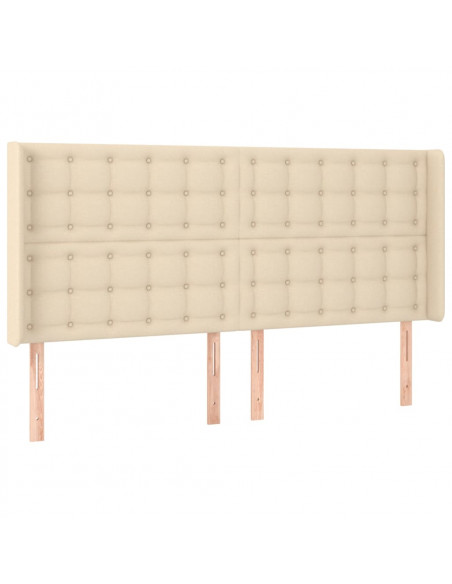 Testiera a LED Crema 163x16x118/128 cm in Tessuto
