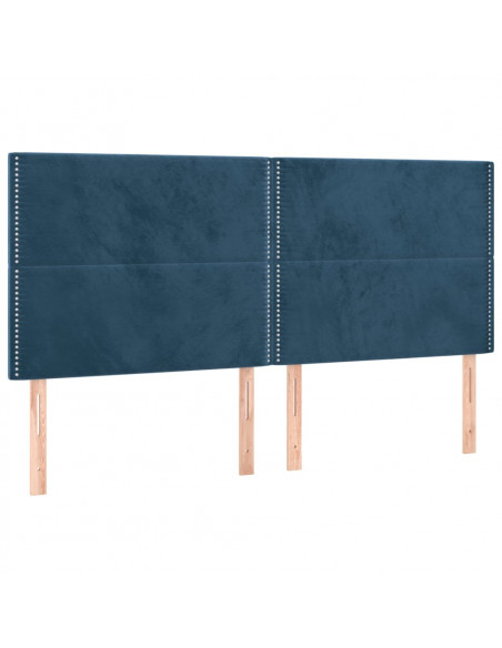 Testiera 4 pz Blu scuro 90x5x78/88 cm in Velluto