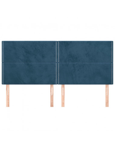 Testiera 4 pz Blu scuro 90x5x78/88 cm in Velluto