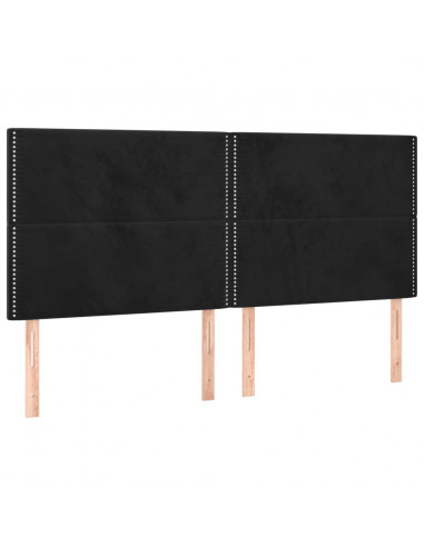 Testiera 4 pz Nera 90x5x78/88 cm in Velluto