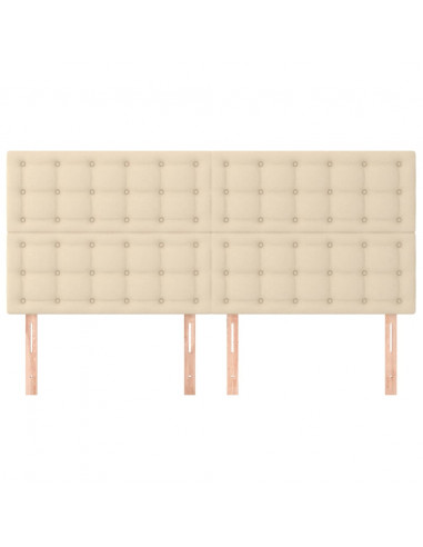 Testiera 4 pz Crema 100x5x78/88 cm in Tessuto