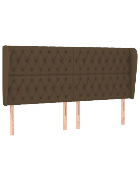 Testiera ad Orecchio Marrone Scuro 183x23x118/128 cm in Tessuto