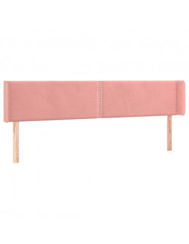 Testiera ad Orecchio Rosa 183x16x78/88 cm in Velluto