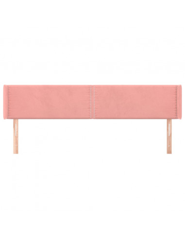 Testiera ad Orecchio Rosa 183x16x78/88 cm in Velluto