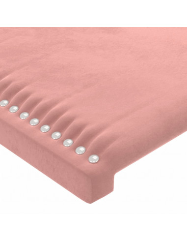 Testiera ad Orecchio Rosa 183x16x78/88 cm in Velluto