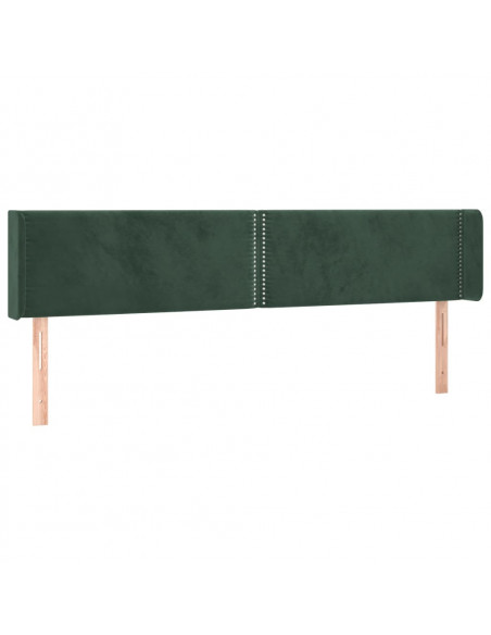 Testiera ad Orecchio Verde Scuro 183x16x78/88 cm in Velluto