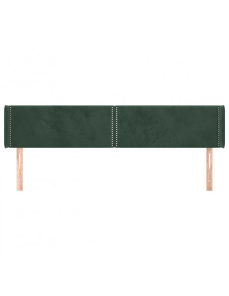 Testiera ad Orecchio Verde Scuro 183x16x78/88 cm in Velluto