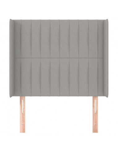 Testiera ad Orecchio Grigio Chiaro 83x16x118/128 cm in Tessuto