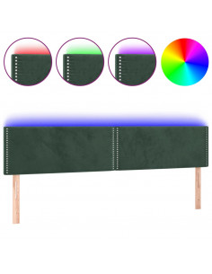 Testiera a LED Verde Scuro 180x5x78/88 cm in Velluto 2