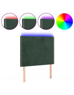 Testiera a LED Verde Scuro 90x5x118/128 cm in Velluto 2