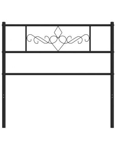 Testiera in Metallo Nero 107 cm
