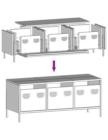 Mobile TV Verde Oliva 101,5x39x43,5cm Acciaio Laminato a Freddo