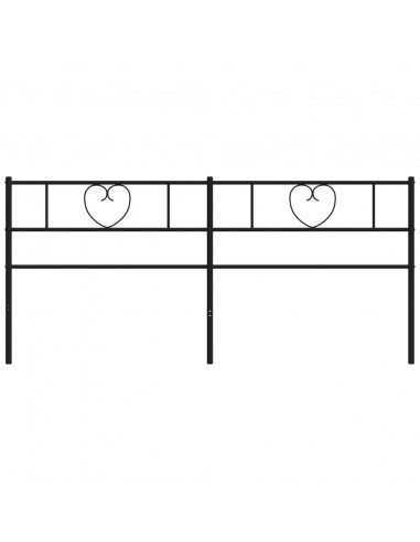 Testiera in Metallo Nero 200 cm