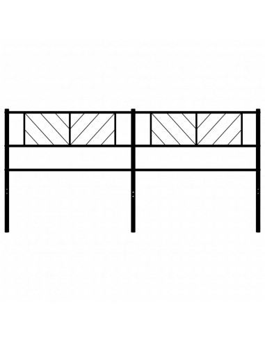 Testiera in Metallo Nero 200 cm