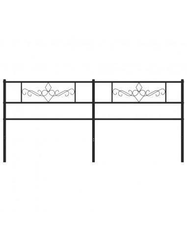 Testiera in Metallo Nero 200 cm