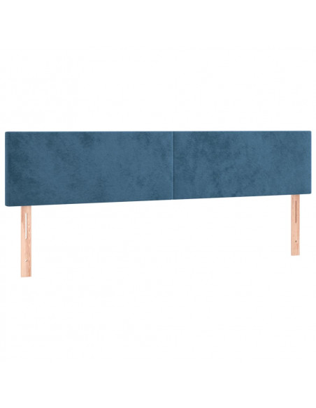 Giroletto a Molle con Materasso Blu Scuro 160x200 cm in Velluto
