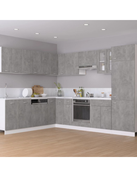 Mobile per Frigo Grigio Cemento 60x57x207 cm Legno Multistrato