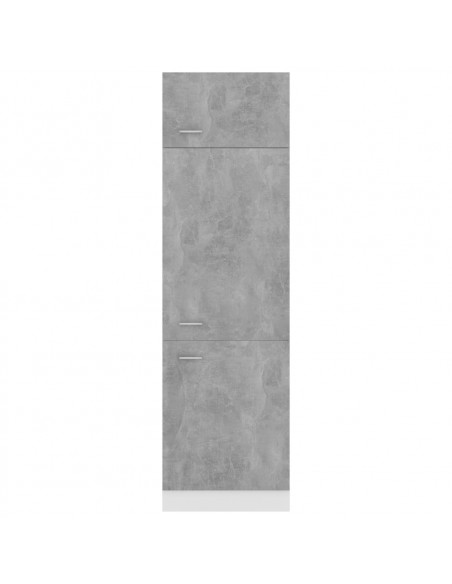 Mobile per Frigo Grigio Cemento 60x57x207 cm Legno Multistrato