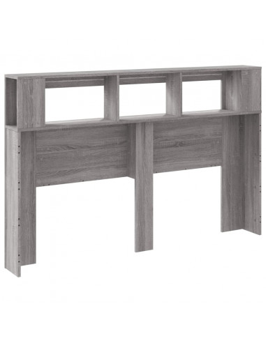 Testiera LED Grigio Sonoma 160x18,5x103,5 cm Legno Multistrato