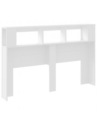 Testiera LED Bianca 160x18,5x103,5 cm Legno Multistrato