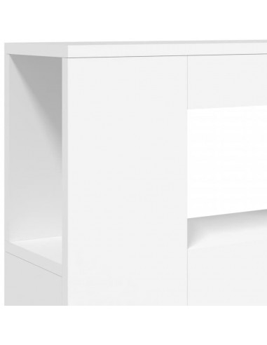 Testiera LED Bianca 100x18,5x103,5 cm Legno Multistrato