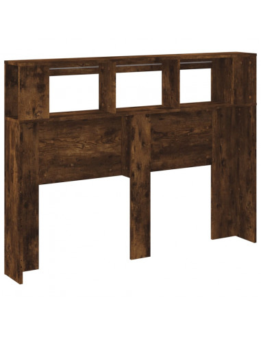 Testiera LED Rovere Fumo 140x18,5x103,5 cm Legno Multistrato