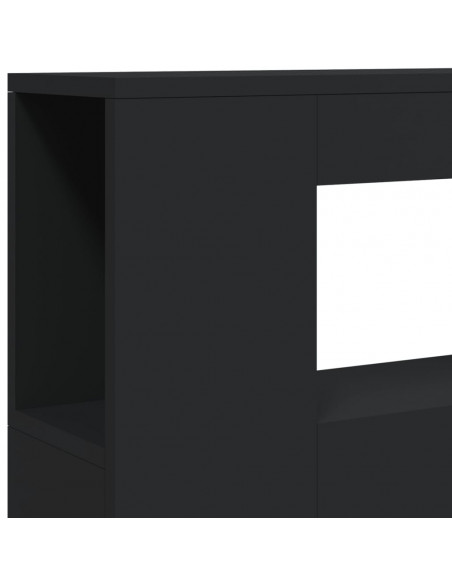 Testiera LED Nera 100x18,5x103,5 cm Legno Multistrato