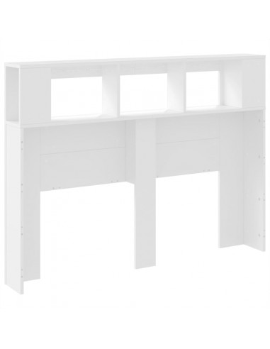 Testiera LED Bianca 140x18,5x103,5 cm Legno Multistrato