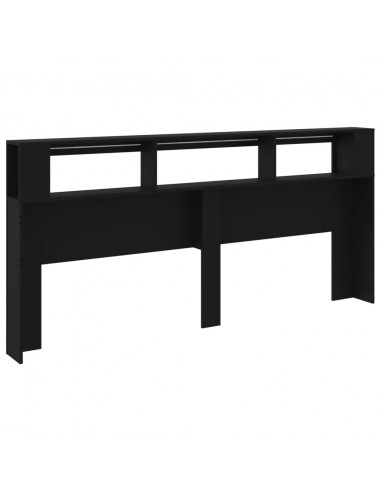 Testiera LED Nera 220x18,5x103,5 cm Legno Multistrato