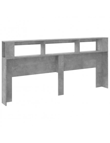 Testiera LED Grigio Cemento 220x18,5x103,5 cm Legno Multistrato