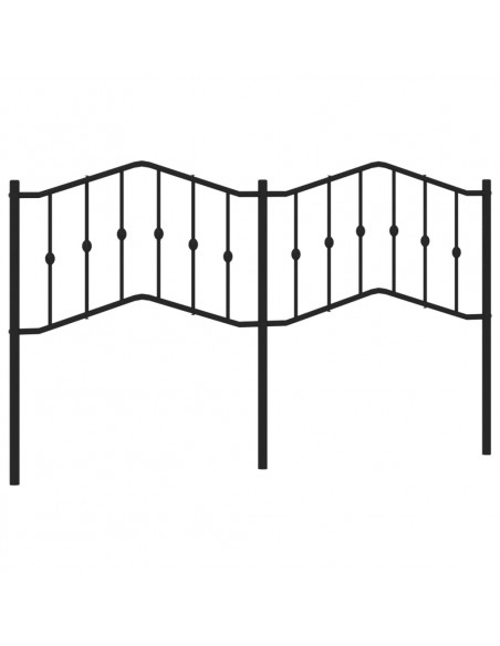 Testiera in Metallo Nero 180 cm
