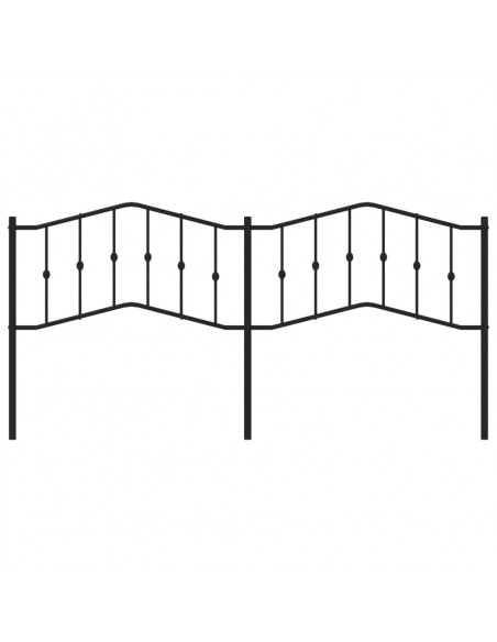 Testiera in Metallo Nero 200 cm