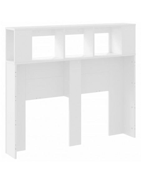 Testiera LED Bianca 120x18,5x103,5 cm Legno Multistrato