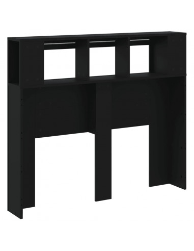 Testiera LED Nera 120x18,5x103,5 cm Legno Multistrato