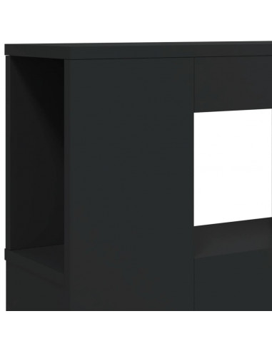 Testiera LED Nera 120x18,5x103,5 cm Legno Multistrato