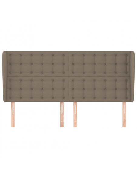 Testiera ad Orecchio Tortora 183x23x118/128 cm in Tessuto