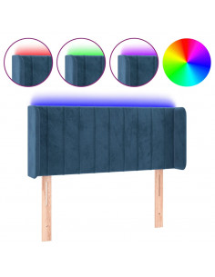 Testiera a LED Blu scuro 93x16x78/88 cm in Velluto 2