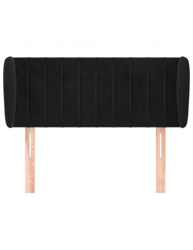 Testiera ad Orecchio Nera 93x23x78/88 cm in Velluto