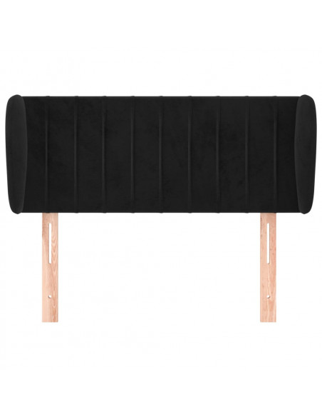 Testiera ad Orecchio Nera 93x23x78/88 cm in Velluto