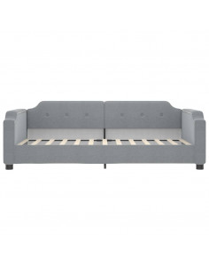 Divano Letto con Letto Estraibile Grigio Chiaro 90x200 Tessuto