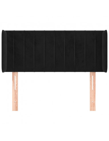 Testiera ad Orecchio Nera 93x16x78/88 cm in Velluto