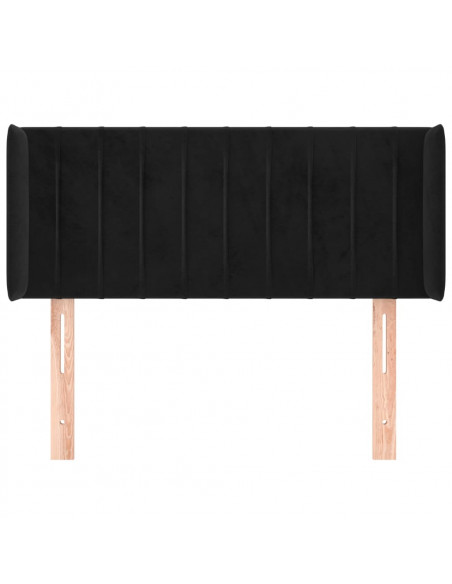 Testiera ad Orecchio Nera 93x16x78/88 cm in Velluto