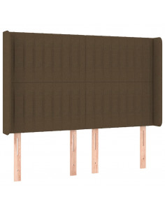 Testiera ad Orecchio MarroneScuro147x16x118/128cm inTessuto 2