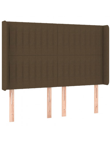 Testiera ad Orecchio MarroneScuro147x16x118/128cm inTessuto