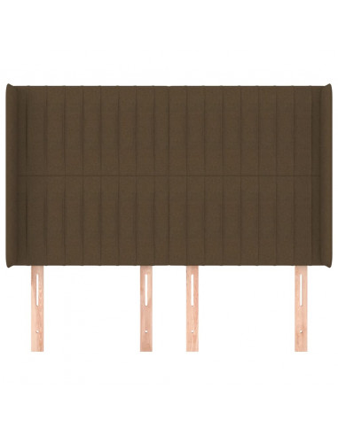 Testiera ad Orecchio MarroneScuro147x16x118/128cm inTessuto