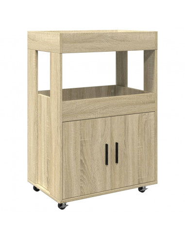 Carrello Bar Rovere Sonoma 60x39,5x89 cm in Legno Multistrato